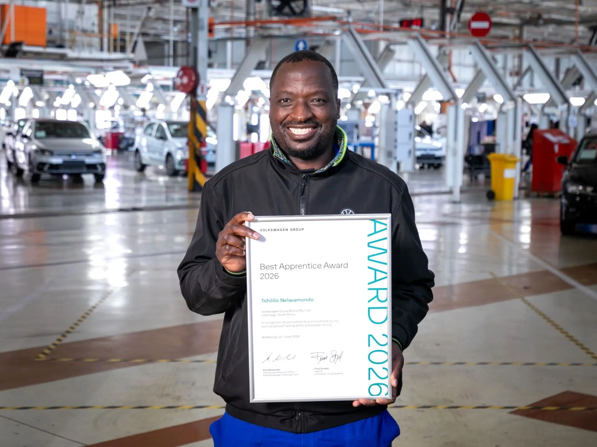 Global spotlight on VWGA apprentice Tshililo Nelwamondo